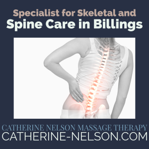 woman's back with a skeleton overlaid on it